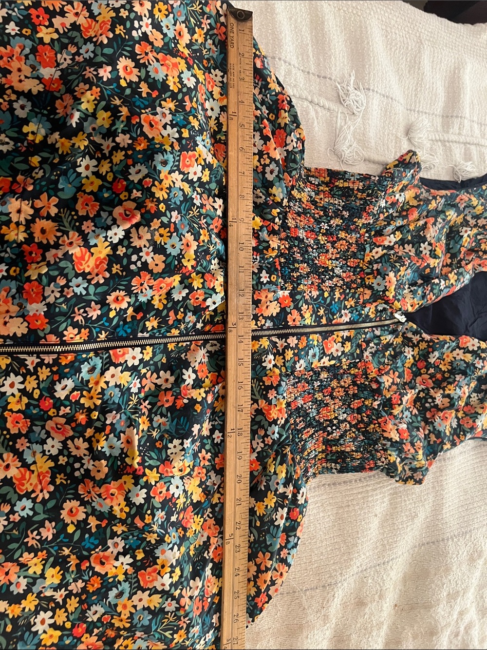 Anthropologie Navy Floral Midi Dress with Multicolor Blossoms NWOT L - Picture 12 of 13